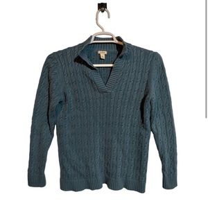 L.L Bean blue cable knit sweater VINTAGE Y2K woman size medium